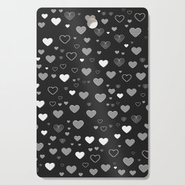 Hearts love black and white pattern Cutting Board