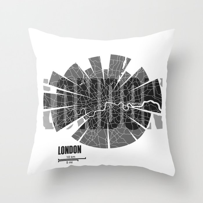 London Map Throw Pillow