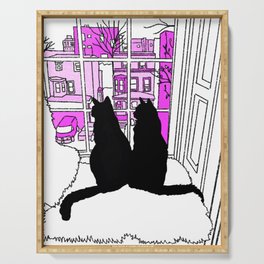Window Cats Hot Pink Serving Tray