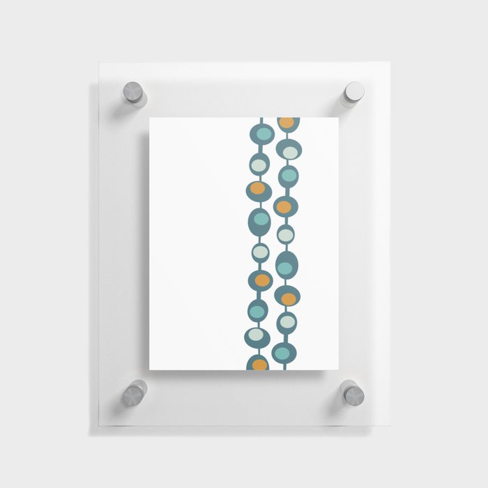 Mid Century Modern Retro Baubles in Teal, Orange and Light Green Floating Acrylic Print