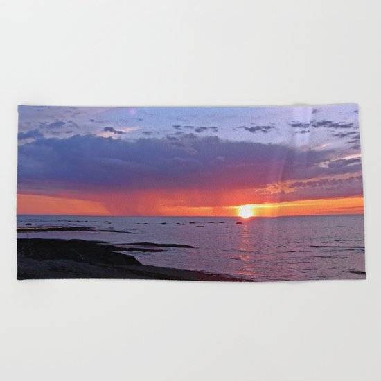 Sun and Rain on the Sea Beach Towel