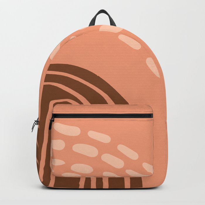 Mid century modern - brown & beige Backpack