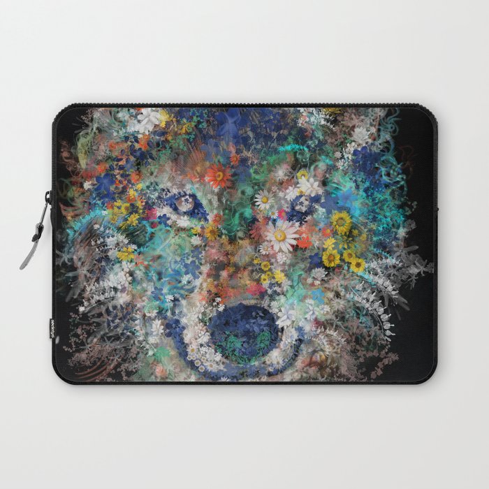 floral animals wolf 2 Laptop Sleeve