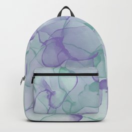 Purple and Green Colorful Alcohol Ink Pattern Backpack | Digital, Simple, Purplealcoholink, Abstract, Marble, Watercolor, Greenink, Abstractpattern, Ink, Abstractunderwater 