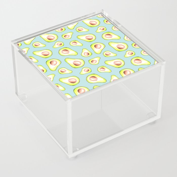 Avocado Pattern - Neo Mint Acrylic Box