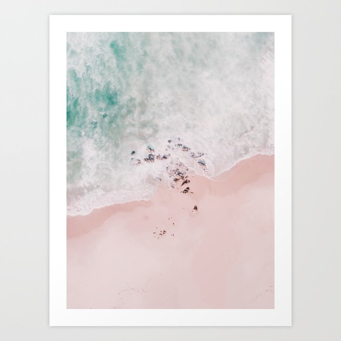 Aerial Beach Photography - Pastel Ocean Art Print