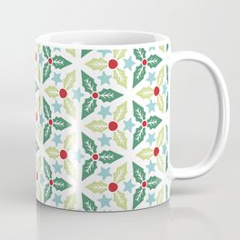 Christmas Pattern Retro Floral Decorative Holly Coffee Mug