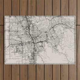 Santa Rosa USA - City Map - Black and White Aesthetic Outdoor Rug
