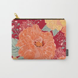 Gorgeous Flower In Red Carry-All Pouch