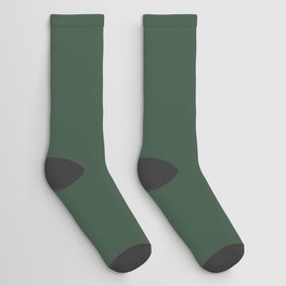 Greener Pastures dark green solid color modern abstract pattern Socks