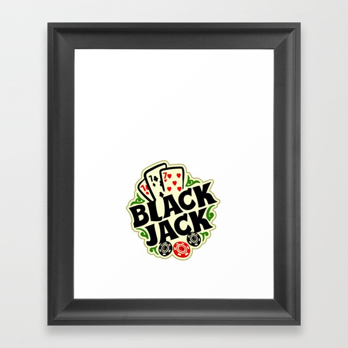 Blackjack Player Casino Basic Strategy Game Cards Framed Art Print