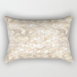 Luxury Light Gold Geometric Pattern Rectangular Pillow