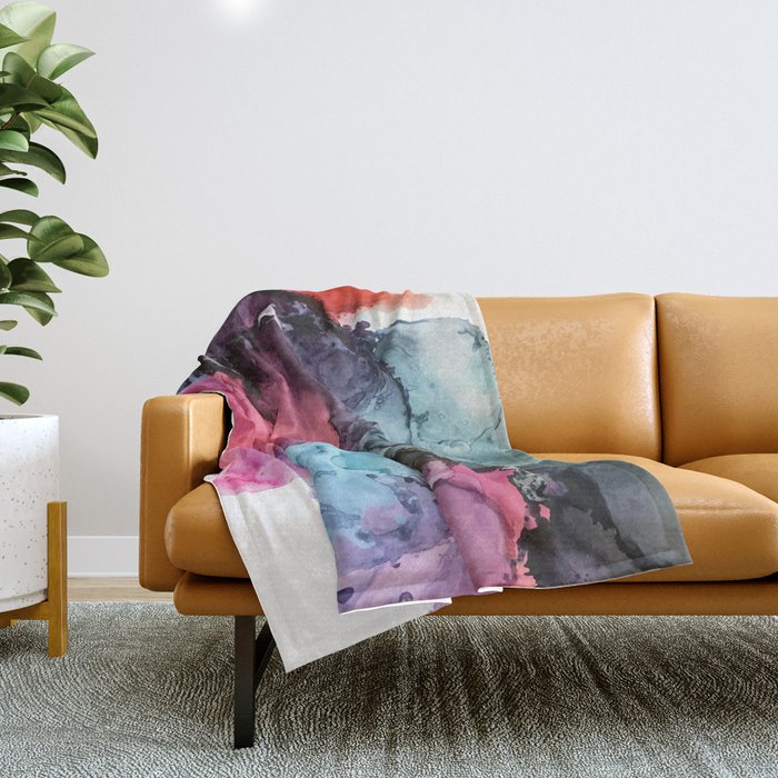 Darkness to Dawn - Mixed Media Painting Throw Blanket