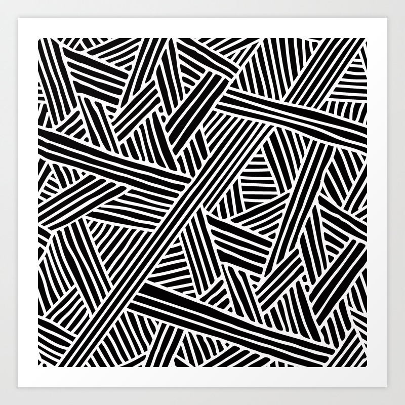 Abstract Black White Lines And Triangles Pattern Mix And Match With Simplicity Of Life Art Print By Simplicity Of Live Society6