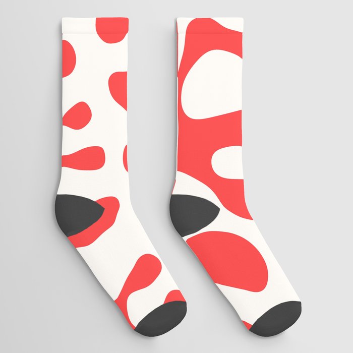 White Matisse cut outs seaweed pattern 19 Socks