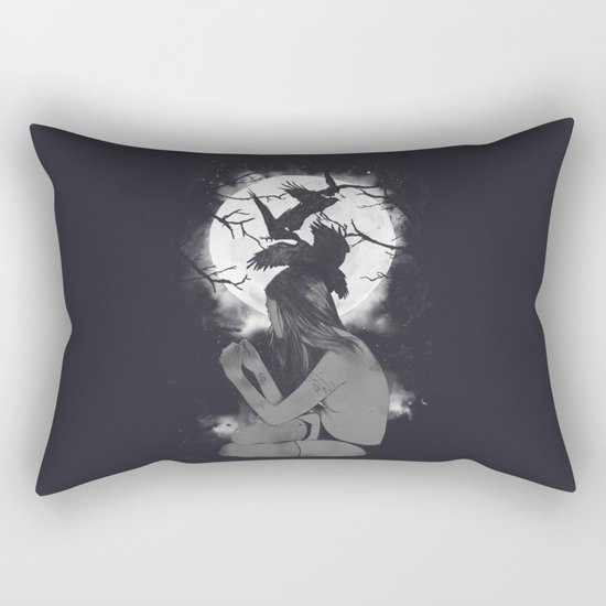 Raven-Haired Rectangular Pillow