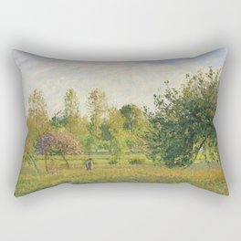 Camille Pissarro "Le pré à Éragny, été, soleil, fin d’après-midi" Rectangular Pillow