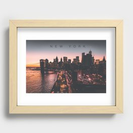 New York City Manhattan skyline Recessed Framed Print