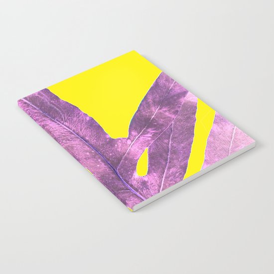 Green Fern on Bright Yellow Inverted Notebook