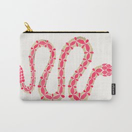 Pink & Gold Serpent Carry-All Pouch | Curated, Painting, Nature, Illustration, Animal 