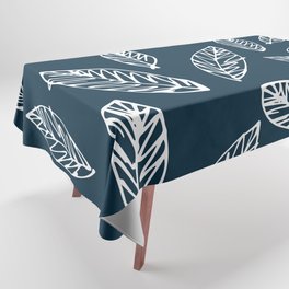 Tropical dark blue leaves plant pattern Tablecloth