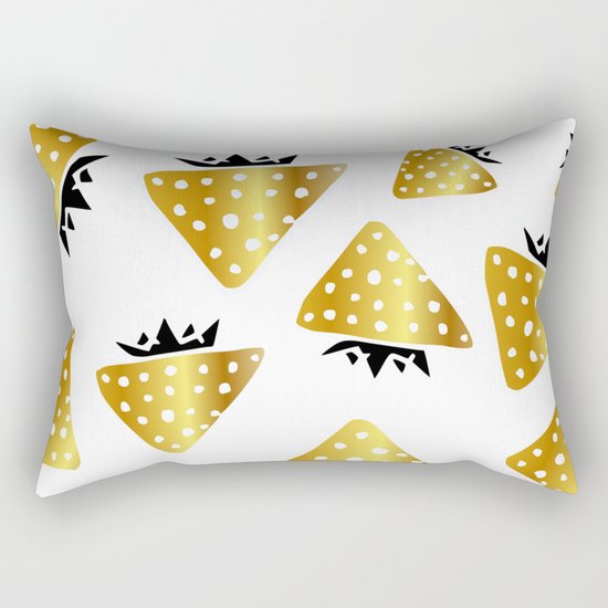 strawberry gold Rectangular Pillow
