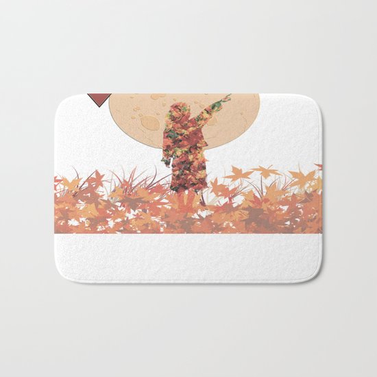 Flower girl and the moon Bath Mat