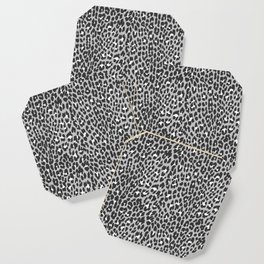 Elegant trendy black white cheetah pattern Coaster