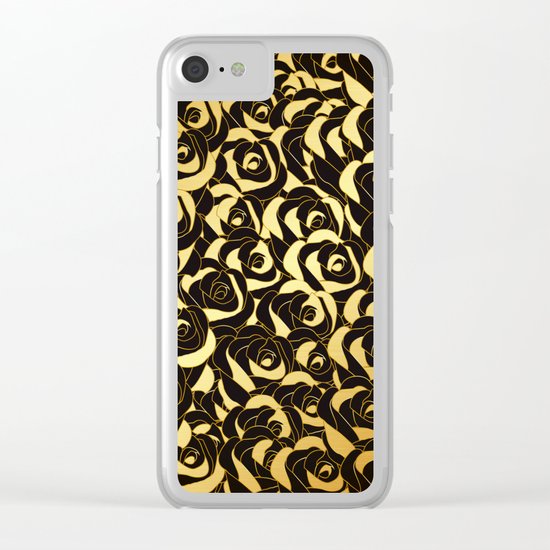 Golden Roses Clear iPhone Case