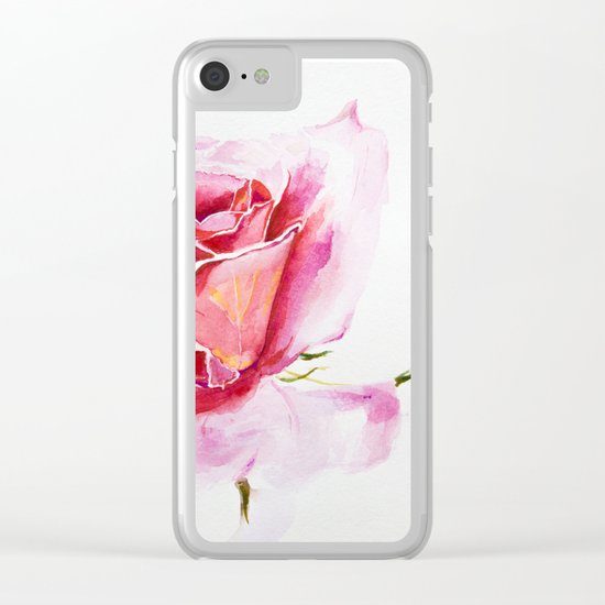 pink rose Clear iPhone Case