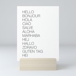Hello In Different Languages Mini Art Print