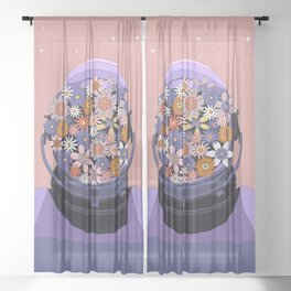 The Floral Astronaut Sheer Curtain