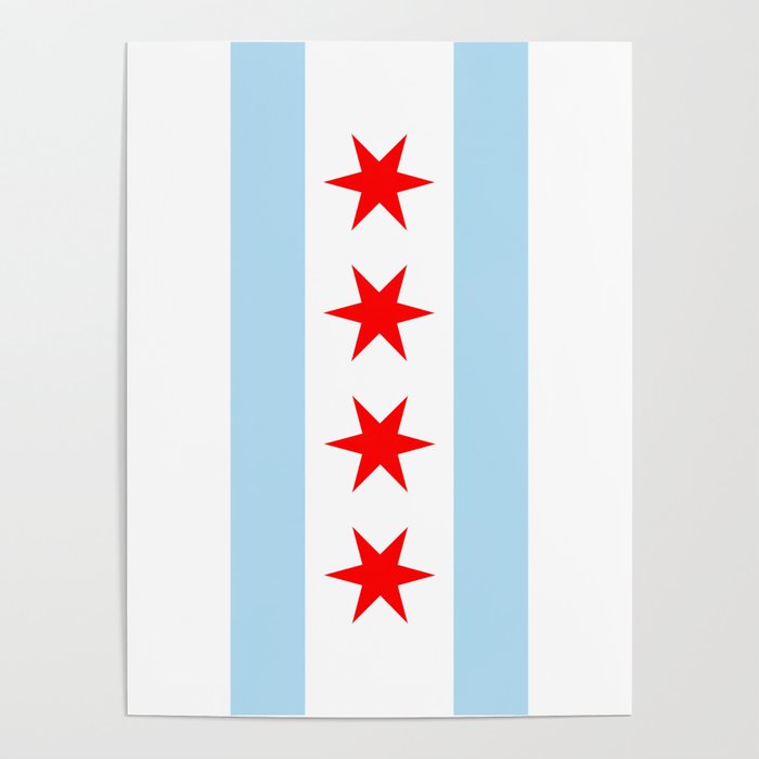 Chicago City Flag Windy City Standard Poster