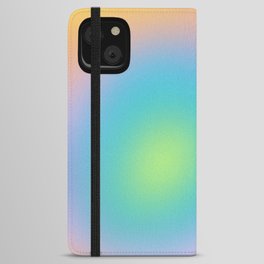 Pastel Rainbow Ombre Blur Design iPhone Wallet Case