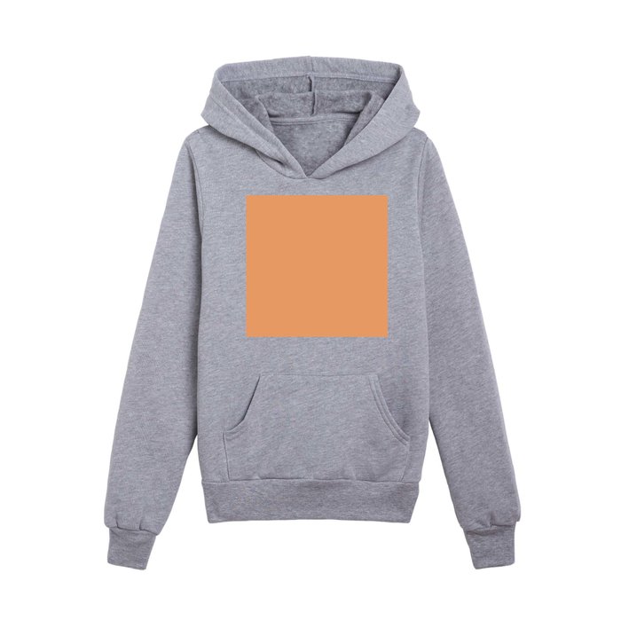 Pastel Orange Solid Color Pairs Pantone Papaya 15-1243 TCX Kids Pullover Hoodie