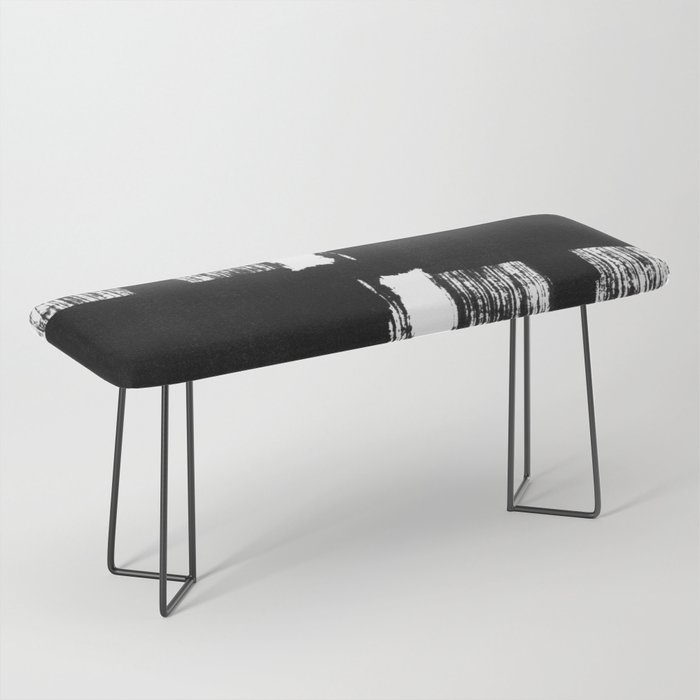 Abstract Brush Stroke Shape In Black Ink Bench By Mininst Society6