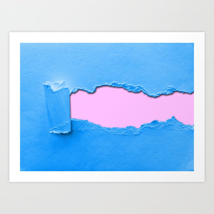Blue revealing pink Art Print