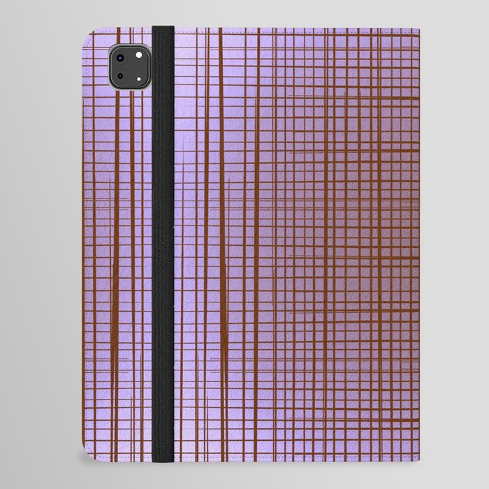 Sloane Grid Sun - red lilac grid art, grid pillow, home decor, painterly, sunshine, boho art, bohemian iPad Folio Case