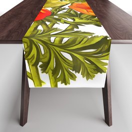 Anemone Windflower Botanical Art Table Runner