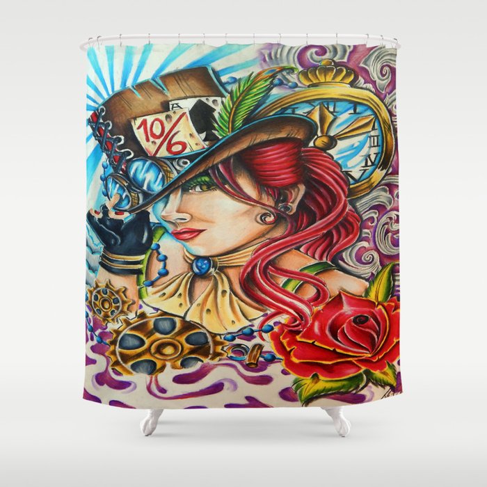 Lady Steampunk Shower Curtain By Terynlanceart Society6 Free returns high quality printing fast shipping. society6