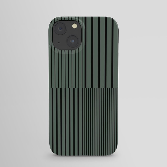 Stripes Pattern and Lines 16 in Sage Green iPhone Case