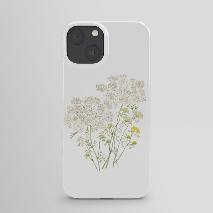 Queen Ann Lace ink and watercolor painting iPhone Case