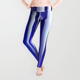 Peace and Harmony Blue Striped Abstract Pattern Leggings