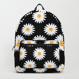 Daisy black pattern Backpack | Black, Vector, Flowers, Pattern, Flower, Digital, Nature, Black and White, Pop, Daisies 