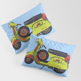 vespa scooter blue Yellow red Pillow Sham