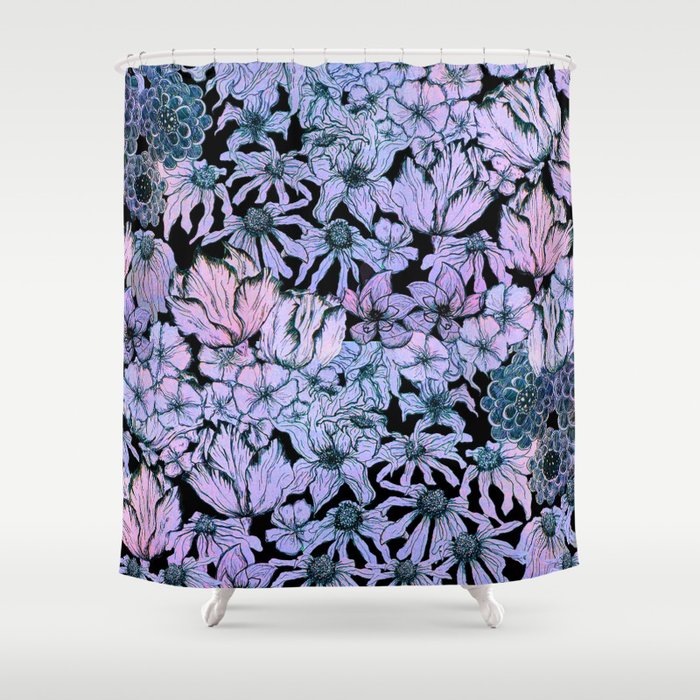 Purple Flowers Shower Curtain By Marissayunque Society6 Purple Flowers Shower Curtain