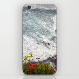 Red Bougainvillea Growing Over The Cliffs Of Uluwatu iPhone Skin