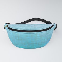 graphic design geometric pixel square pattern abstract in blue Fanny Pack