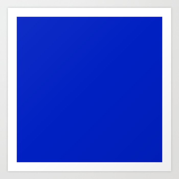 Solid Deep Cobalt Blue Color Art Print