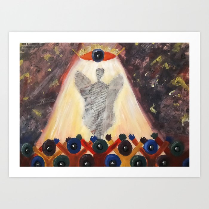 Cerlebrity Worship Abstract Mixed Media Painting  Art Print